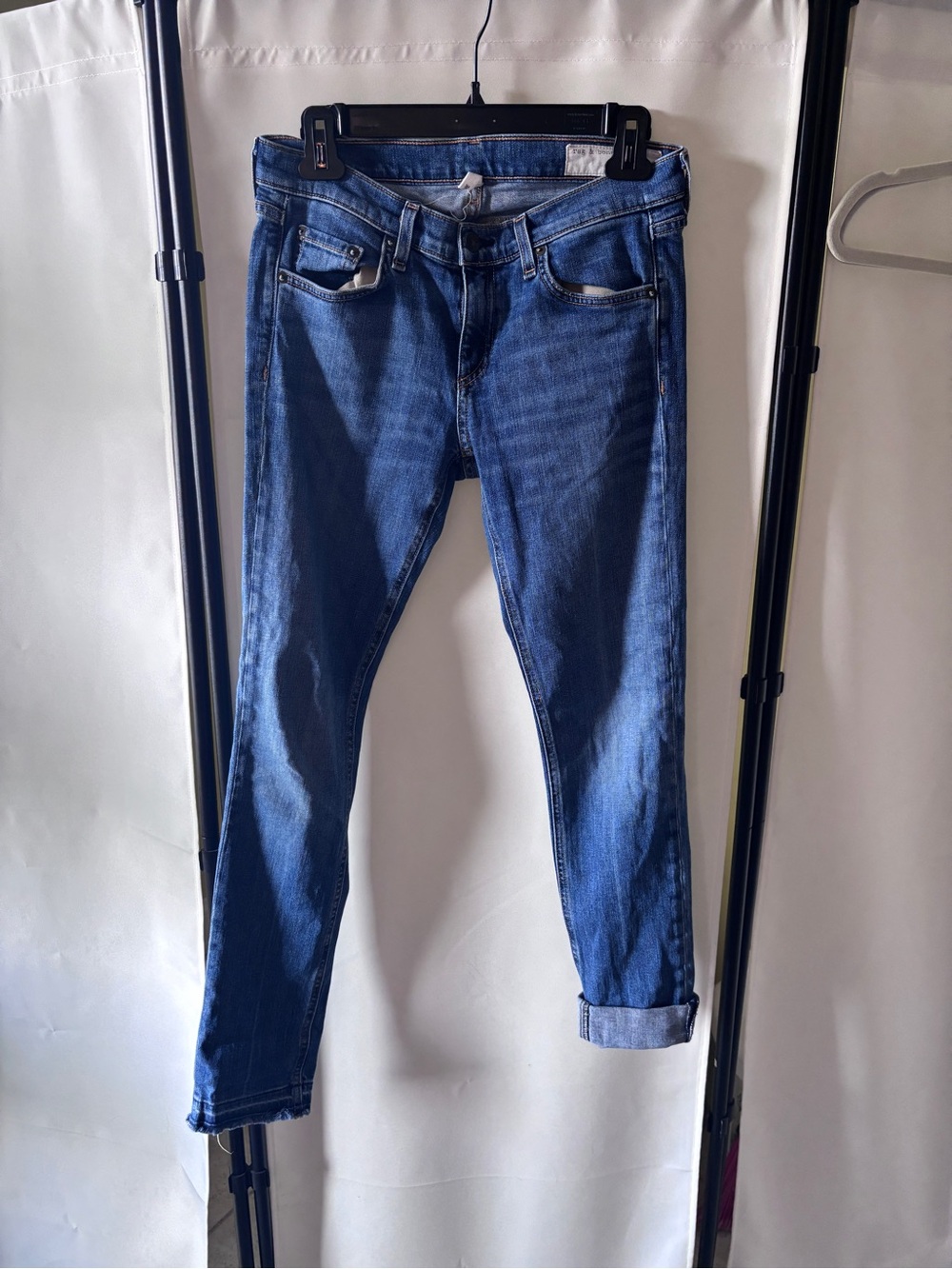 rag & bone Women's Straight Leg Jeans in Blue Wash